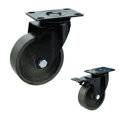 Cast Iron  75mm Top Rigid Plate Black Fork Medium Duty Casters for table