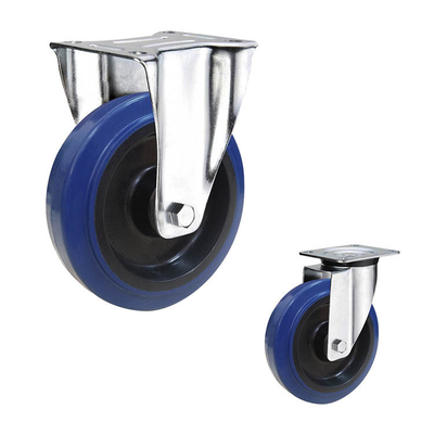 Customizable Bolt Hole Swivel Soft Rubber Caster Wheels 200mm Size