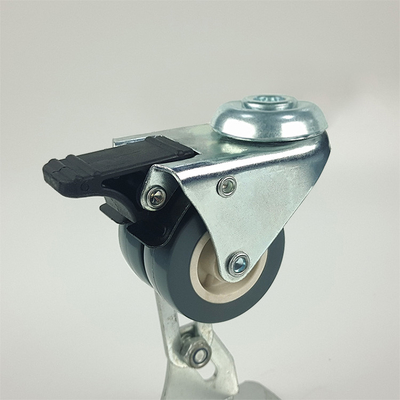 360 Degree Rotating Hole Head 3 Inch Double Locking Casters  For Freezer PVC Wheels