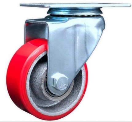 3-1/2 Inch Top Plate Swivel Radius Medium Duty Casters With 1/4 Inch Bolt Hole Size
