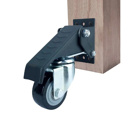 Weight Capacity Black Workbench Caster Wheels With Side Mount
