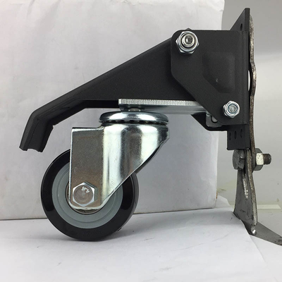 Weight Capacity Black Workbench Caster Wheels With Side Mount