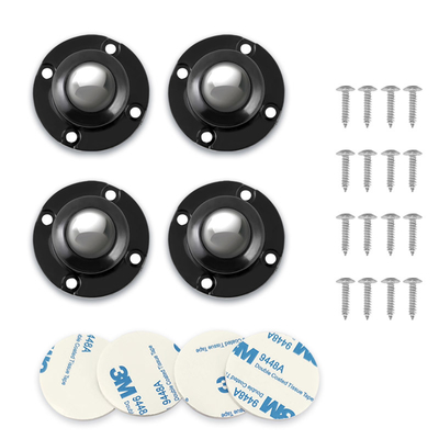 Set Of 4 High Quality 1 Inch Self-Adhesives Swivel Stainless Steel Roller Furniture Caster