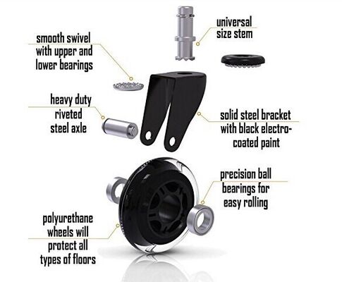 Load Capacity 100 to 300 KG Rubber Casters Made with Steel and Rubber Wheel Material Offering Performance in Industrial Settings