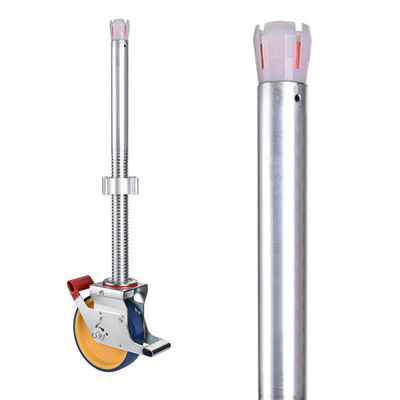 PU Swivel 5inch Scaffolding Wheels 1320lbs Loading Long Aluminium Stem