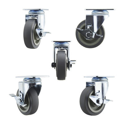 100mm Wheel TPR Swivel Side Brake Medium Duty Casters
