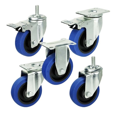 198LBS Capacity 5 Inch Soft Wheel Blue TPR Directional Silent Trolley Wheel