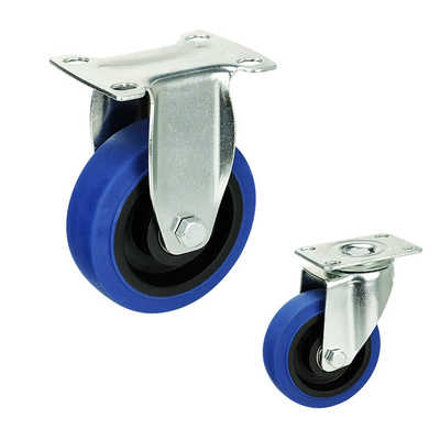 198LBS Capacity 5 Inch Soft Wheel Blue TPR Directional Silent Trolley Wheel