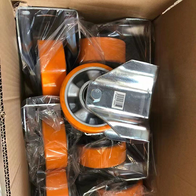 200mm Rigid Plate  Aluminium Core PU Nylon Casters Heavy Duty