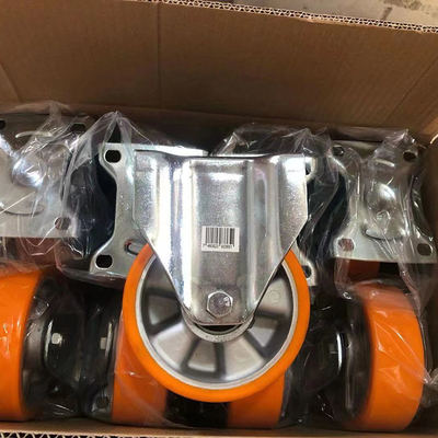 200mm Rigid Plate  Aluminium Core PU Nylon Casters Heavy Duty