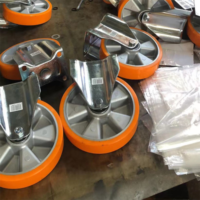 200mm Rigid Plate  Aluminium Core PU Nylon Casters Heavy Duty