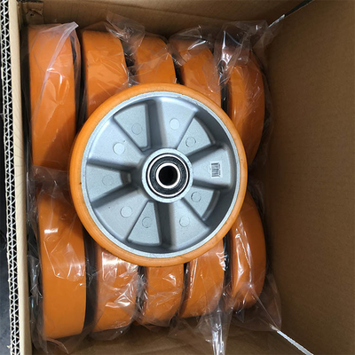 200mm Rigid Plate  Aluminium Core PU Nylon Casters Heavy Duty