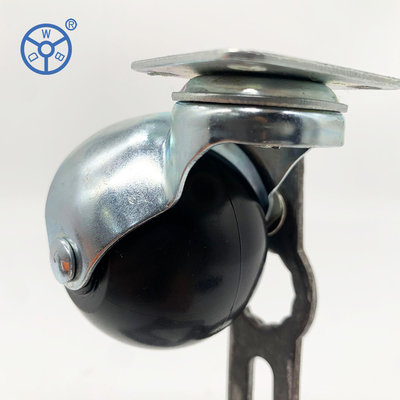 50mm Diameter Black Plastic Top Plate Ball Casters With Side Brake