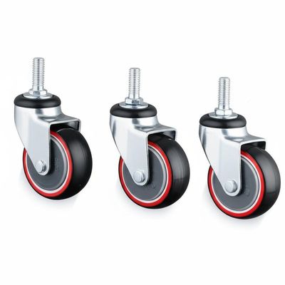 2-4 Inch Diameter Light Duty Casters with Smooth Wheel Tread and TPR Material