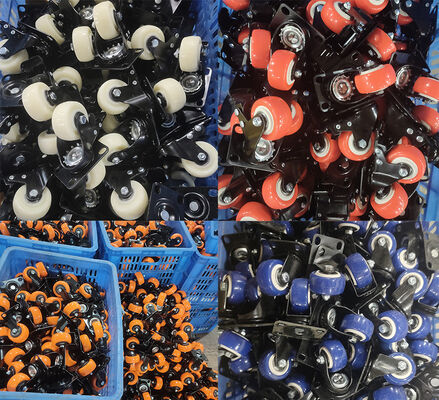 Các bánh xe cao su xoay Đen xanh Xanh Vật liệu cao su thép và lõi cao su PP được thiết kế để điều khiển trơn tru