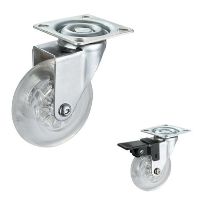3 inch 50kg tải nội thất PU với giá đỡ mạ Chrome