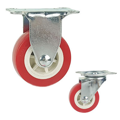 Bánh xe màu đỏ 1,5 inch Bánh xe cố định PVC nhẹ cho xe đẩy nhỏ OEM nhẹ