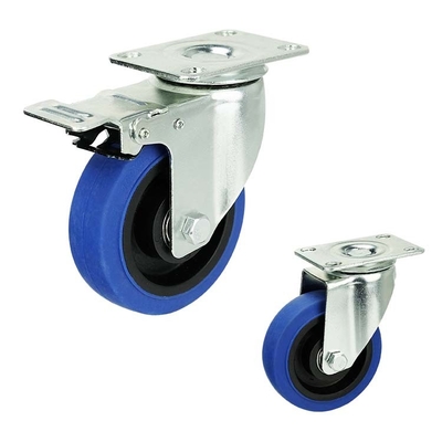 198LBS Capacity 5 Inch Soft Wheel Blue TPR Directional Silent Trolley Wheel