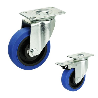 198LBS Capacity 5 Inch Soft Wheel Blue TPR Directional Silent Trolley Wheel