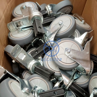 100x27mm TPR Swivel Head Casters Zinc Painted For Food Cart